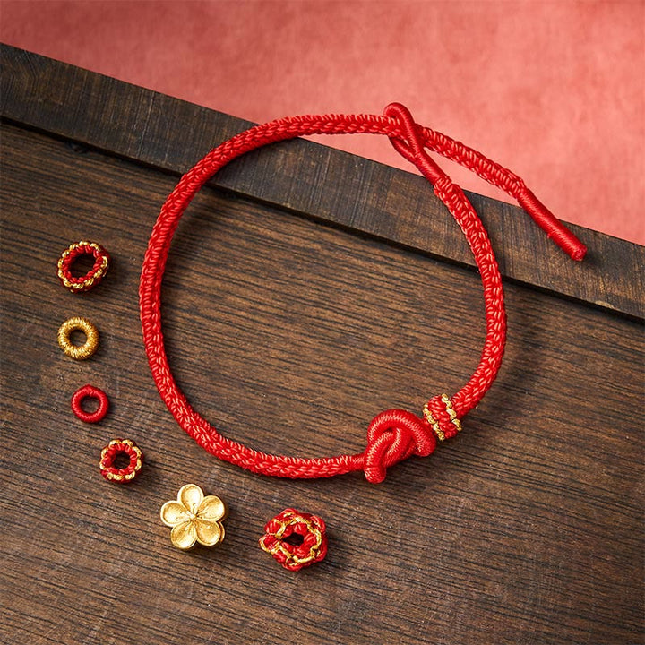 Buddha Stones Verstelbare Armband met gevlochten bloemmotief en touwknoop - image 10