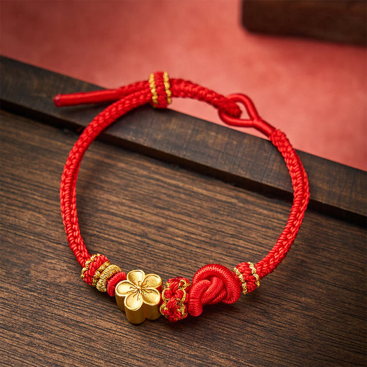 Buddha Stones Verstelbare Armband met gevlochten bloemmotief en touwknoop - image 8