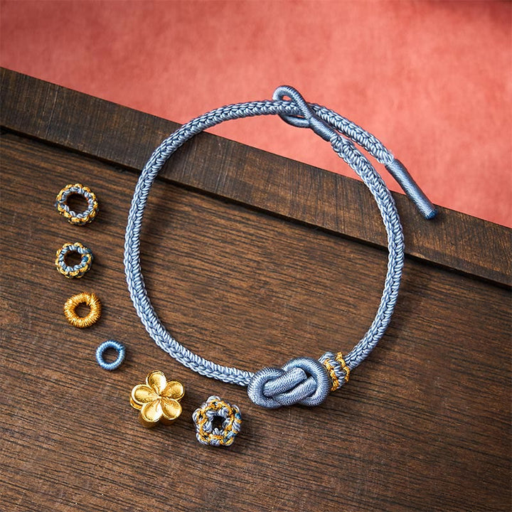 Buddha Stones Verstelbare Armband met gevlochten bloemmotief en touwknoop - image 24