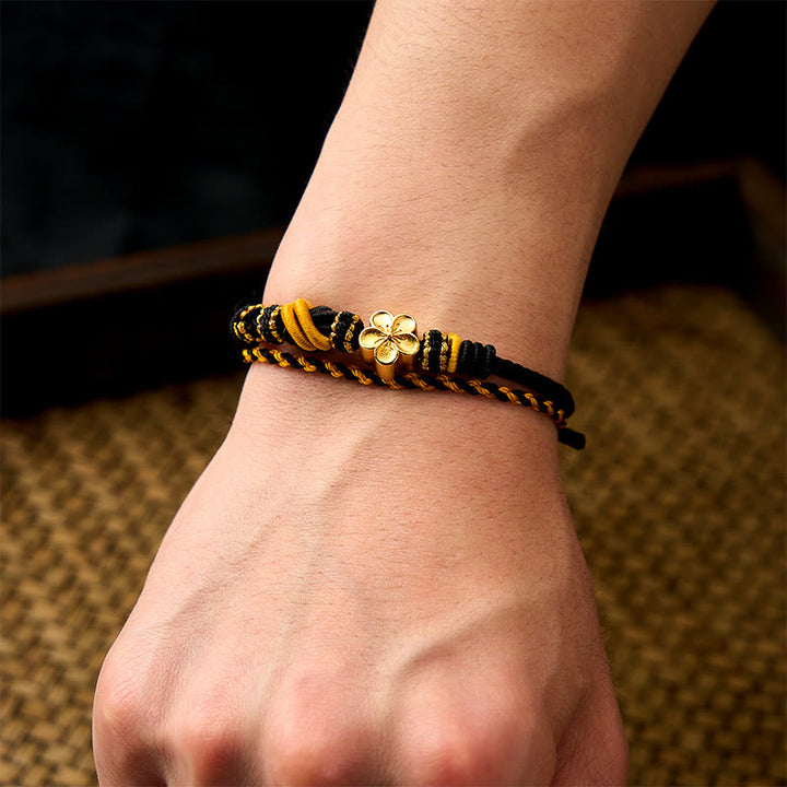 Buddha Stones Verstelbare Armband met gevlochten bloemmotief en dubbele wikkeling. - image 16
