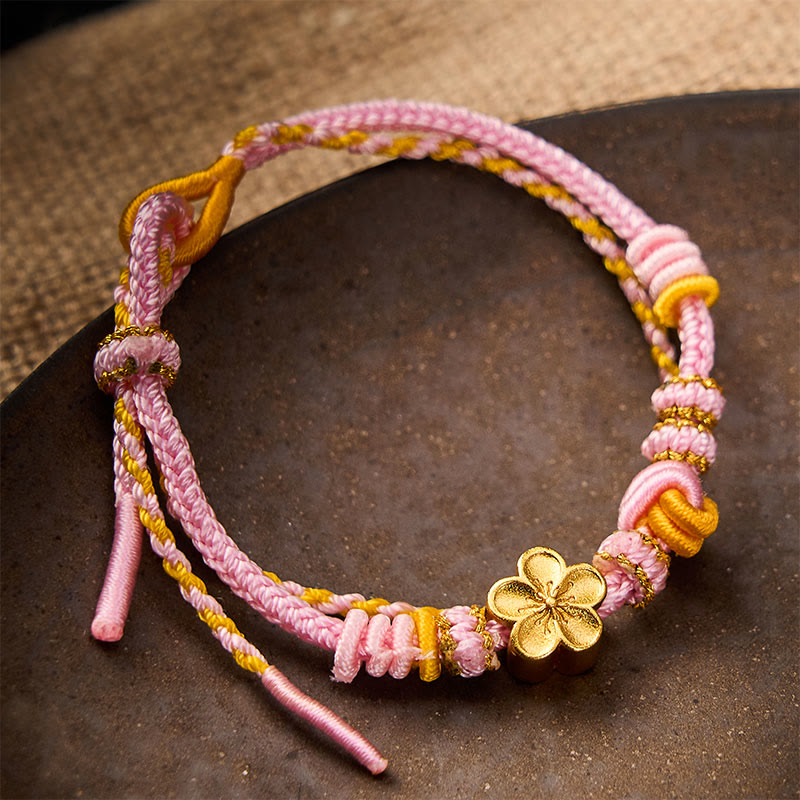 Buddha Stones Verstelbare Armband met gevlochten bloemmotief en dubbele wikkeling. - image 7