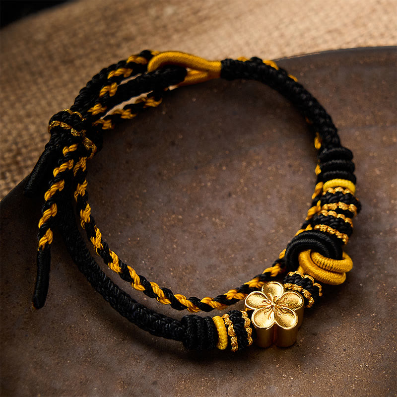 Buddha Stones Verstelbare Armband met gevlochten bloemmotief en dubbele wikkeling. - image 13