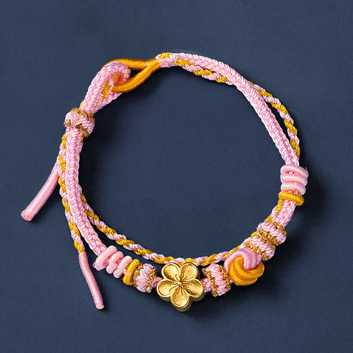Buddha Stones Verstelbare Armband met gevlochten bloemmotief en dubbele wikkeling. - image 8