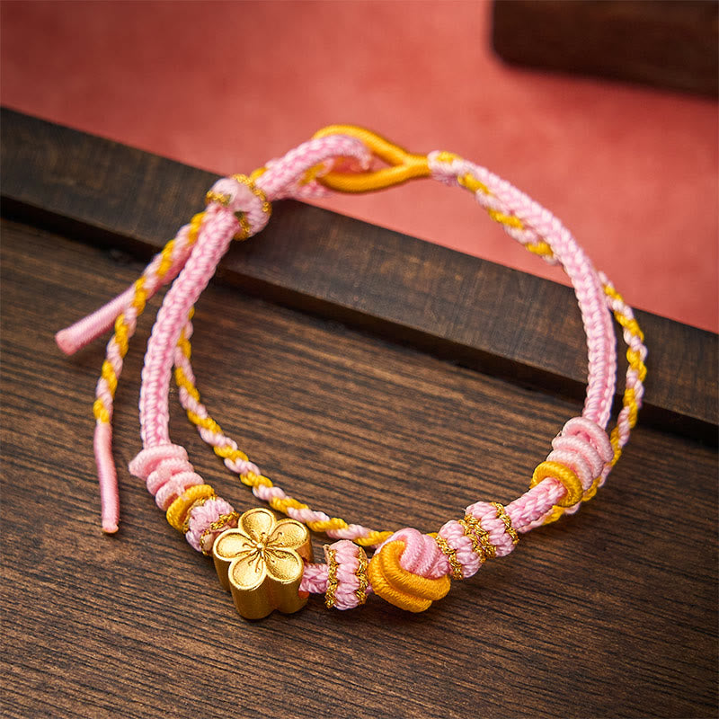 Buddha Stones Verstelbare Armband met gevlochten bloemmotief en dubbele wikkeling. - image 6
