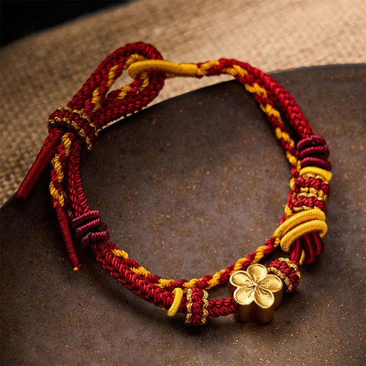 Buddha Stones Verstelbare Armband met gevlochten bloemmotief en dubbele wikkeling. - image 2