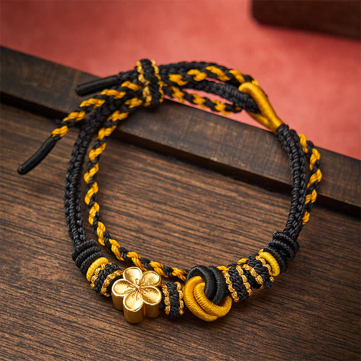 Buddha Stones Verstelbare Armband met gevlochten bloemmotief en dubbele wikkeling. - image 12