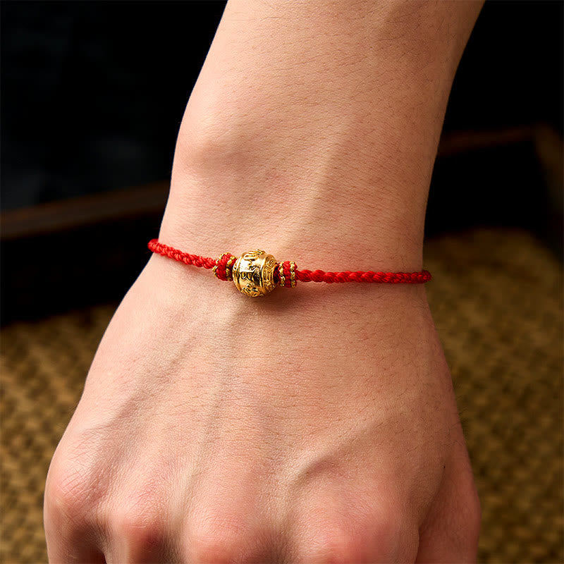 Buddha Stones Handgeweven rode koord kracht Om Mani Padme Hum verstelbare doe-het-zelf Armband - image 14