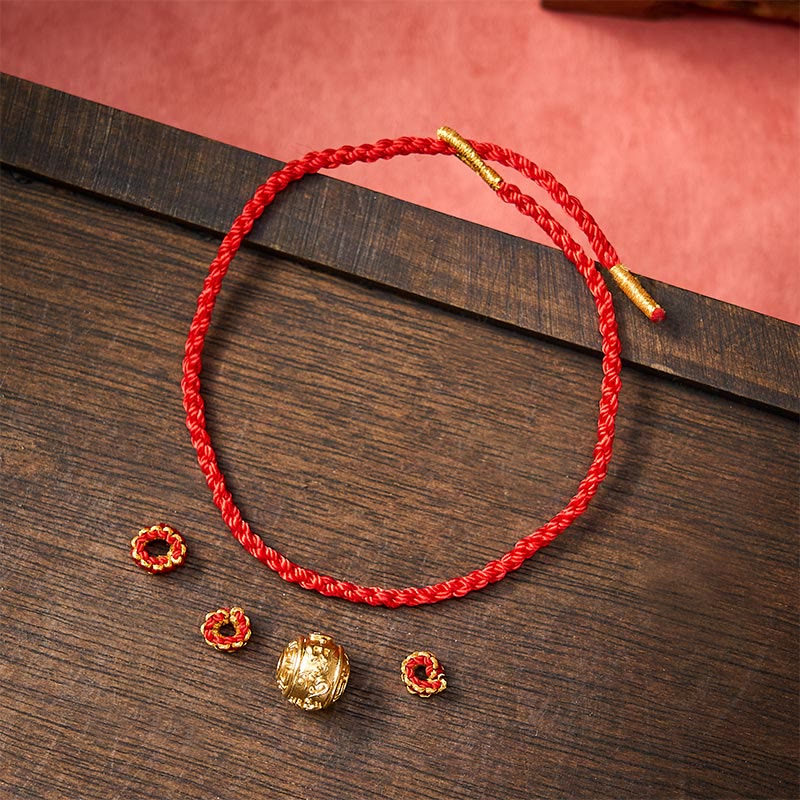 Buddha Stones Handgeweven rode koord kracht Om Mani Padme Hum verstelbare doe-het-zelf Armband - image 13
