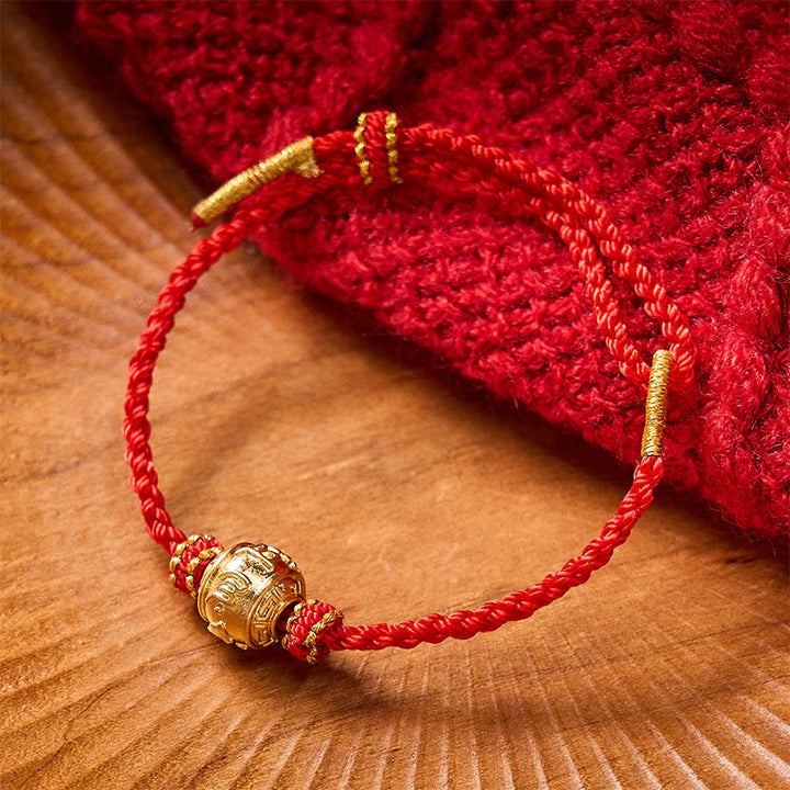 Buddha Stones Handgeweven rode koord kracht Om Mani Padme Hum verstelbare doe-het-zelf Armband - image 12