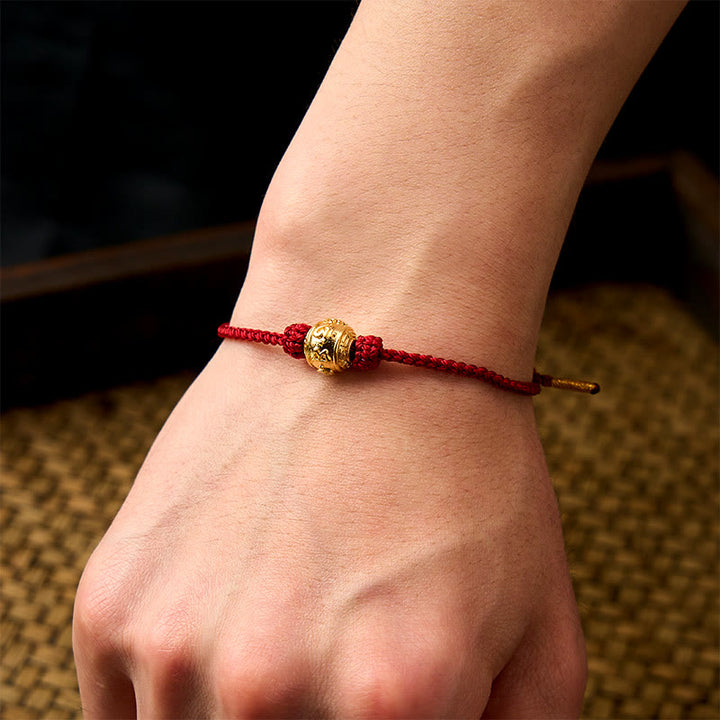 Buddha Stones Handgeweven rode koord kracht Om Mani Padme Hum verstelbare doe-het-zelf Armband - image 4