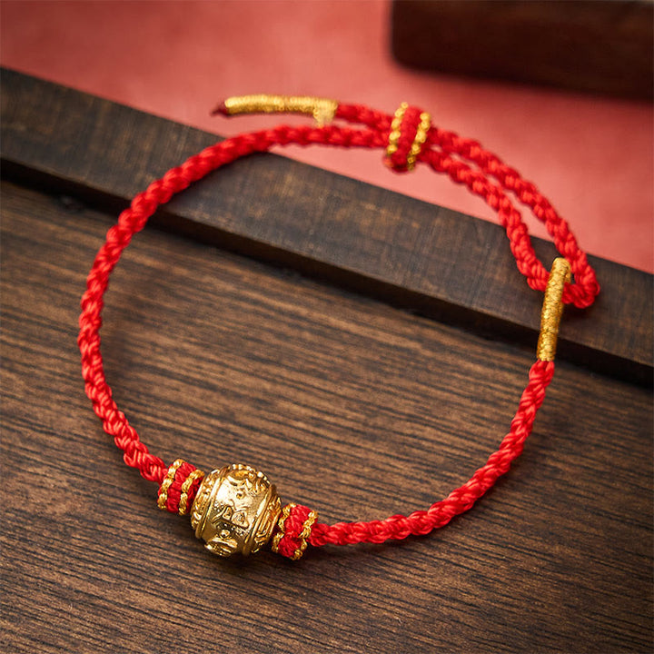 Buddha Stones Handgeweven rode koord kracht Om Mani Padme Hum verstelbare doe-het-zelf Armband - Rood (Polsomtrek 15-20 cm) - image 10