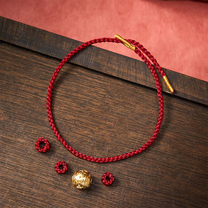 Buddha Stones Handgeweven rode koord kracht Om Mani Padme Hum verstelbare doe-het-zelf Armband - image 3