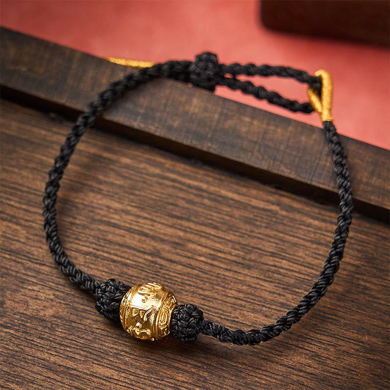 Buddha Stones Handgeweven rode koord kracht Om Mani Padme Hum verstelbare doe-het-zelf Armband - Zwart (Polsomtrek 15-20 cm) - image 16