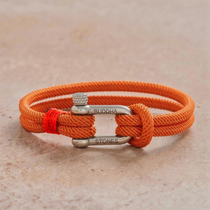 Buddha Stones Armband van titaniumstaal met sluiting - Oranje touw met zilverkleurige gesp - Polsomtrek: 7,9–8,2 inch (20–21 cm) - image 17