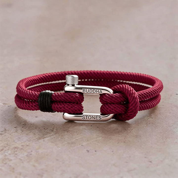 Buddha Stones Armband met titanium stalen sluiting en versterkte Armband - Rood touw, zilverkleurige gesp - Polsomtrek: 7,9–8,2 inch (20–21 cm) - image 15