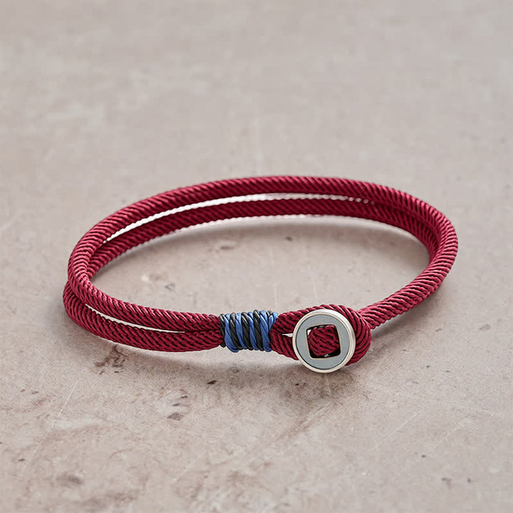 Buddha Stones 925 Sterling Zilveren Dubbele Wikkelknop Armband - Bourgogne - Polsomtrek: 7,9–8,2 inch (20–21 cm) - image 0