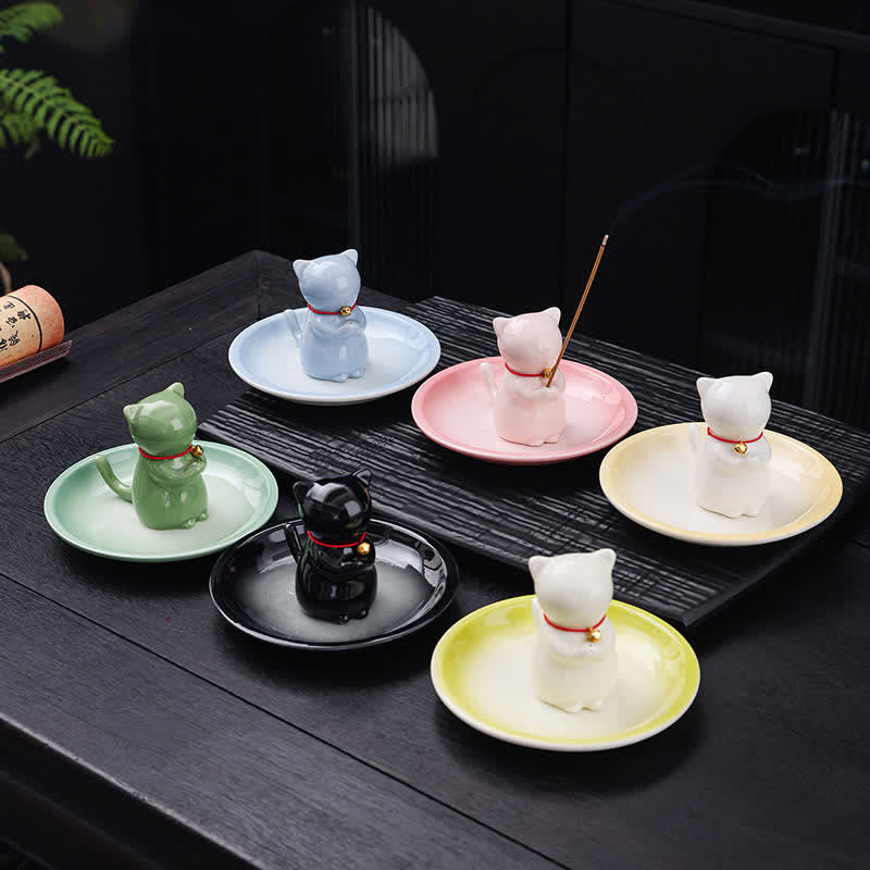 Buddha Stones Keramische Kawaii Wierook met asopvangbakje (zonder Wierook) . - image 19