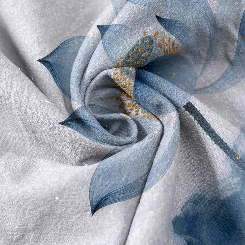 Buddha Stones Damesbroek van 100% Cotton katoen met lotusprint, elastische Taille en Zakken. - image 2