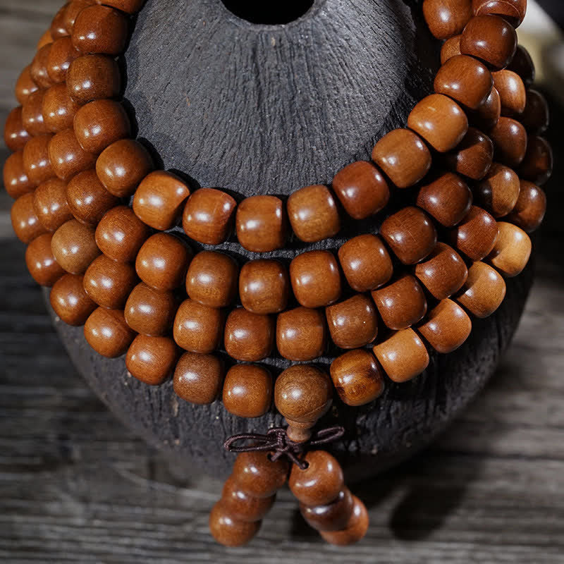 Buddha Stones Natuurlijk Jujubehout 108 Kraal Mala - image 3
