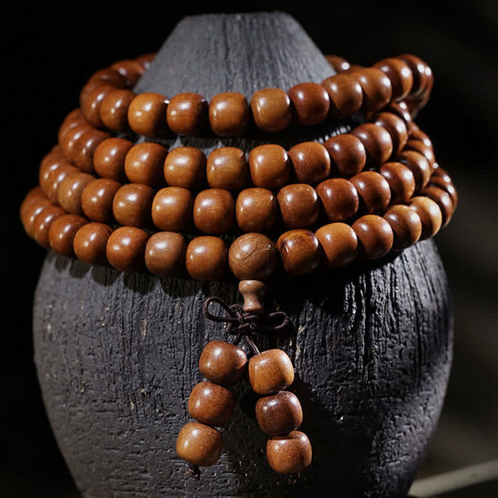Buddha Stones Natuurlijk Jujubehout 108 Kraal Mala - image 2