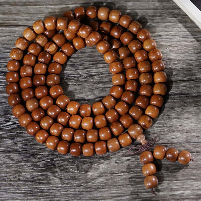 Buddha Stones Natuurlijk Jujubehout 108 Kraal Mala - Jujubehout (Moed ♥ Kracht) - image 0