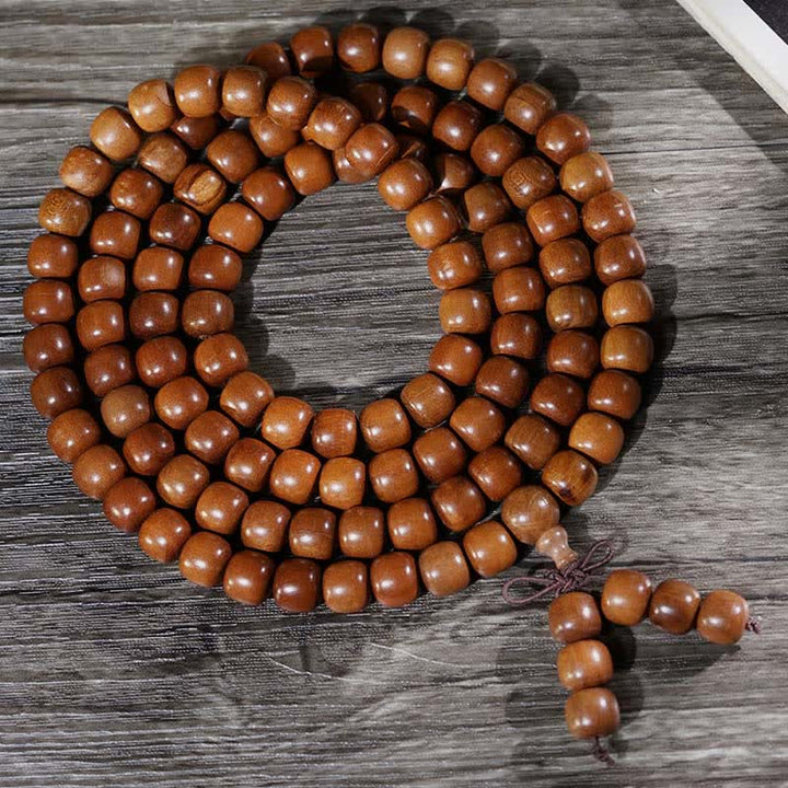 Buddha Stones Natuurlijk Jujubehout 108 Kraal Mala - Jujubehout (Moed ♥ Kracht) - image 0
