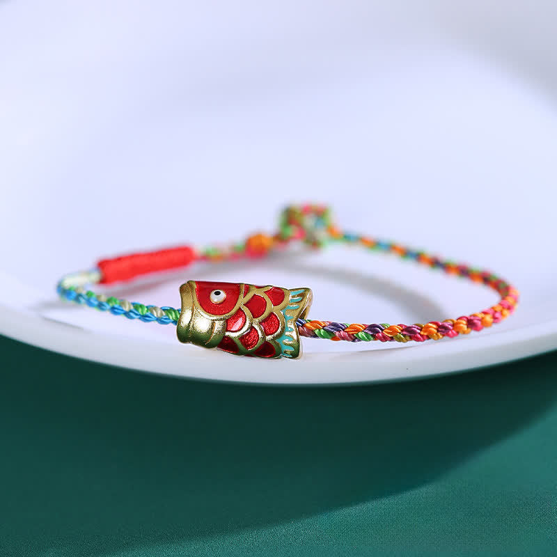 Buddha Stones Handgeweven kleurrijke armband met koivissen als Armband. - image 1