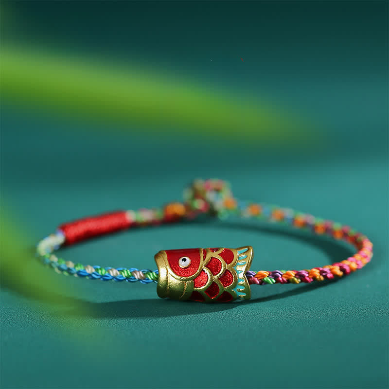 Buddha Stones Handgeweven kleurrijke armband met koivissen als Armband. - 7,1–7,5 inch (18–19 cm) - image 0