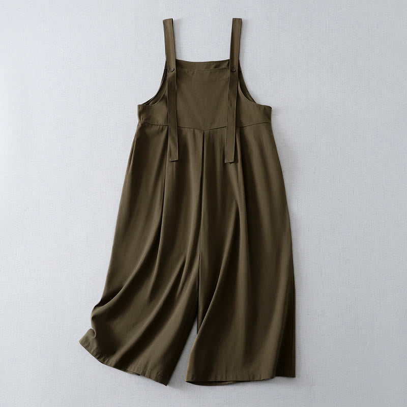 Buddha Stones Casual minimalistische jumpsuit met knoopsluiting en zakken voor dames, lente/zomer. - Sienna - US4-12, UK/AU8-16, EU 36-44 (S- XL) - image 0