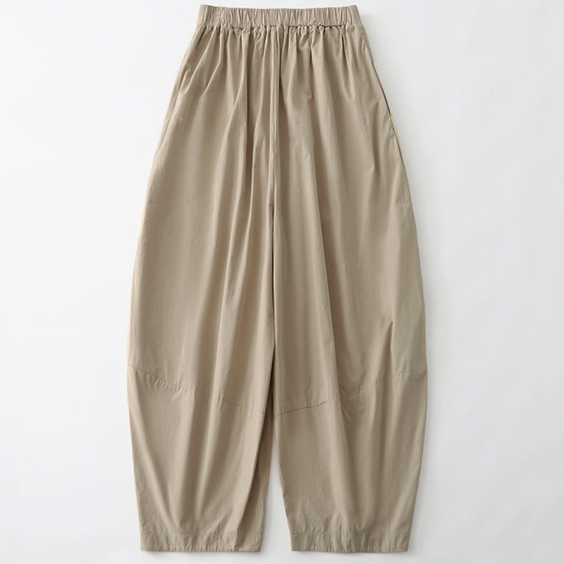 Buddha Stones Zomerse casual minimalistische effen Cropped broek voor dames, harembroek met Zakken - image 1