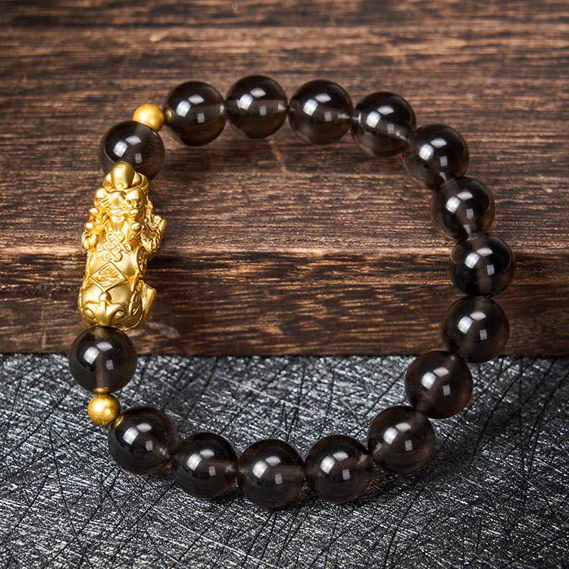 Buddha Stones PiXiu Ice Obsidian Armband - image 3