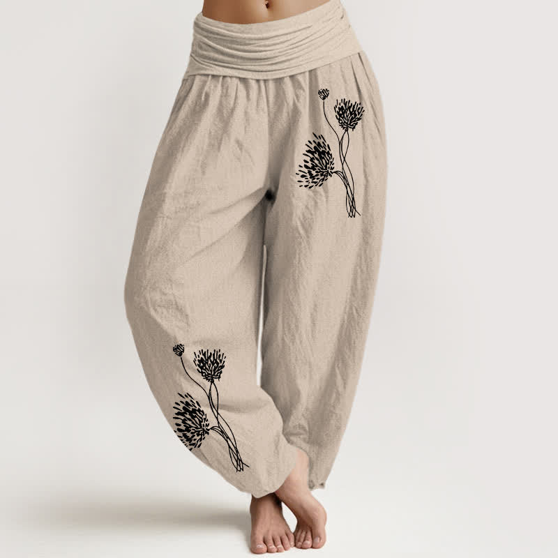 Buddha Stones 100% Cotton voor dames met elastische Taille en botanisch patroon - Bruinen - US16, UK/AU20, EU48 (3XL) - image 0