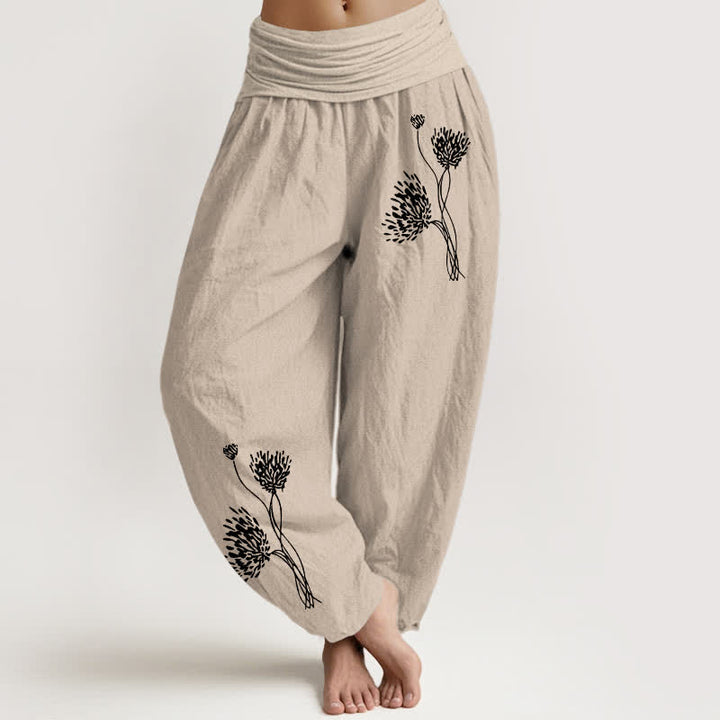 Buddha Stones 100% Cotton voor dames met elastische Taille en botanisch patroon - Bruinen - US16, UK/AU20, EU48 (3XL) - image 0