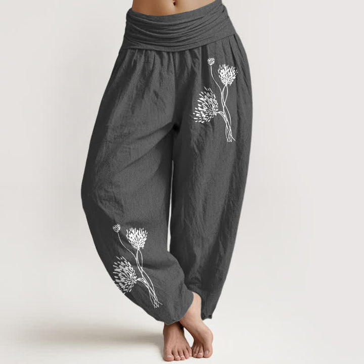 Buddha Stones 100% Cotton voor dames met elastische Taille en botanisch patroon - Donkergrijs - US16, UK/AU20, EU48 (3XL) - image 11