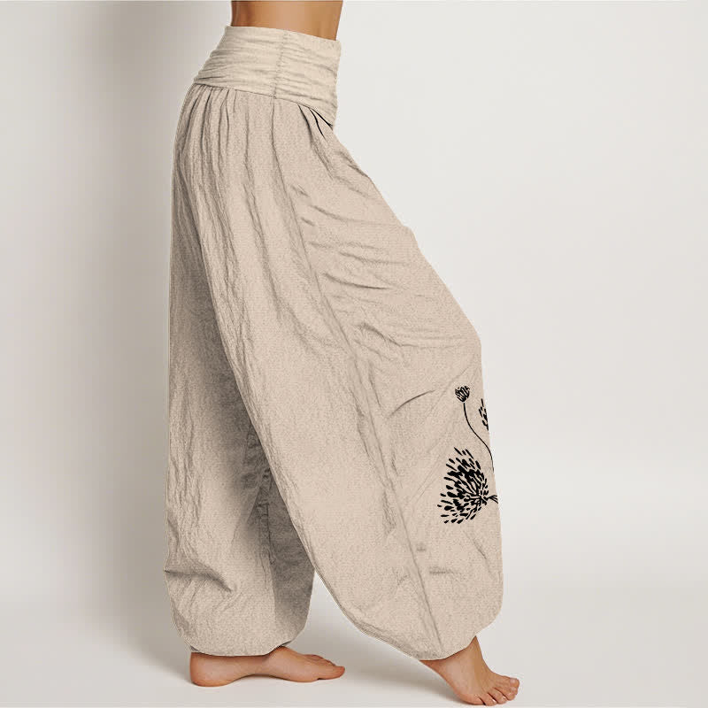 Buddha Stones 100% Cotton voor dames met elastische Taille en botanisch patroon - image 1