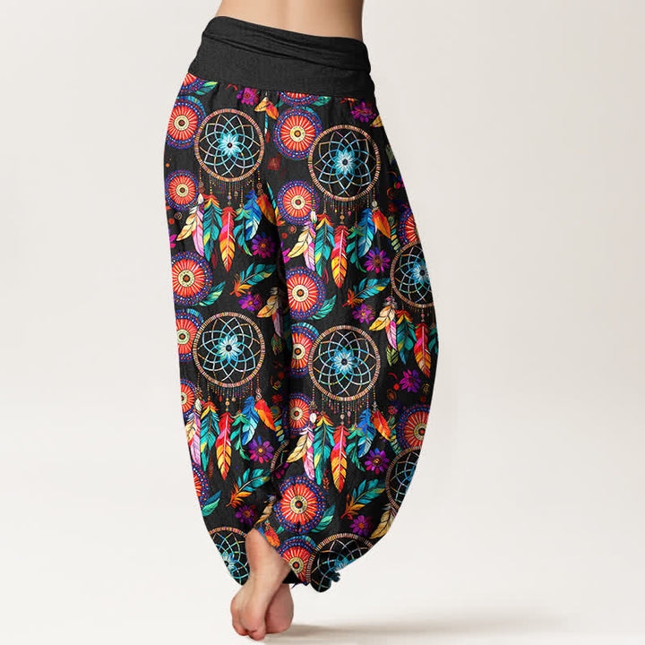 Buddha Stones Dames harembroek met elastische Taille en dromenvanger- en verenpatroon - image 2