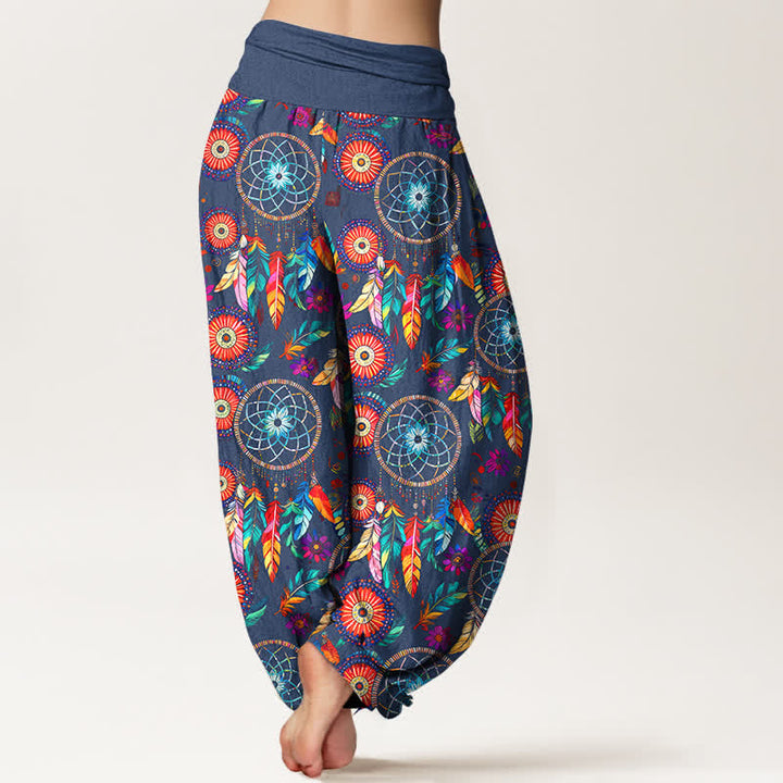 Buddha Stones Dames harembroek met elastische Taille en dromenvanger- en verenpatroon - image 7