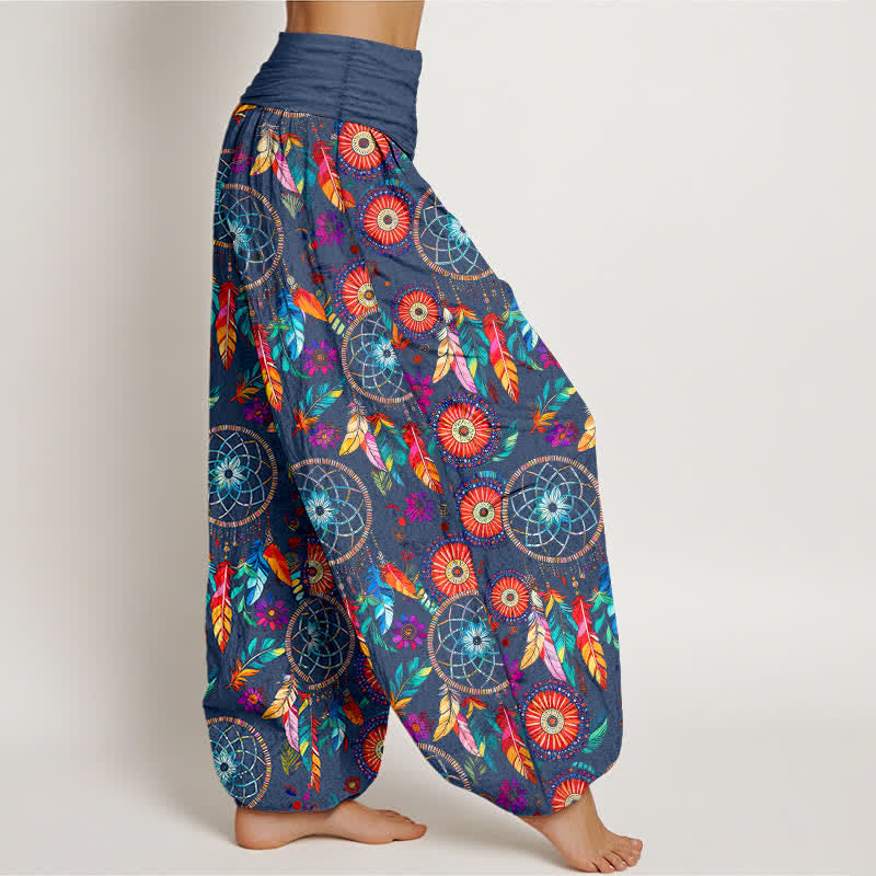 Buddha Stones Dames harembroek met elastische Taille en dromenvanger- en verenpatroon - image 6