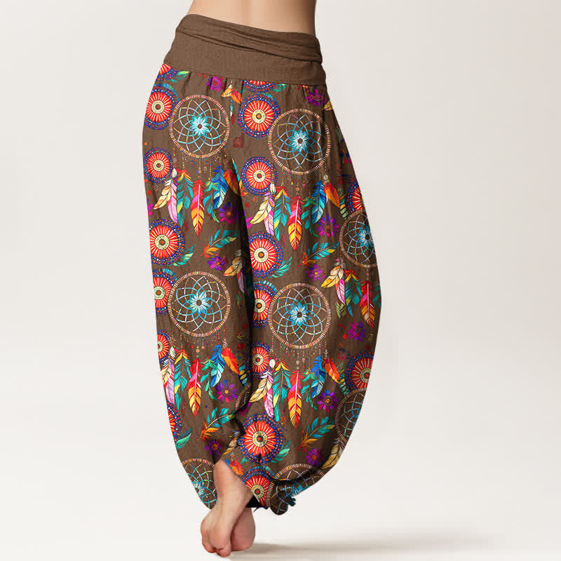 Buddha Stones Dames harembroek met elastische Taille en dromenvanger- en verenpatroon - image 10