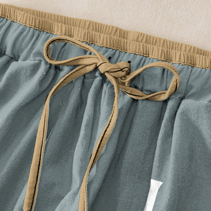 Buddha Stones Damesbroek van 100% Cotton met elastische Taille en Zakken , met Love OM-patroon. - image 1