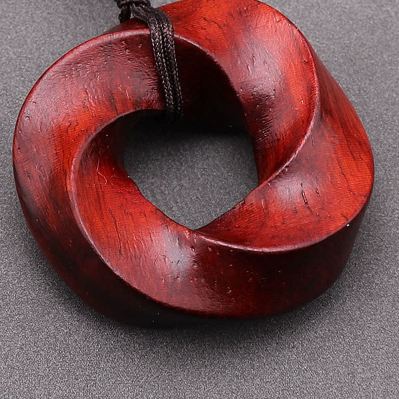 Buddha Stones Rode sandelhouten oneindige knoop eeuwigheidstouw hanger Ketting - image 11