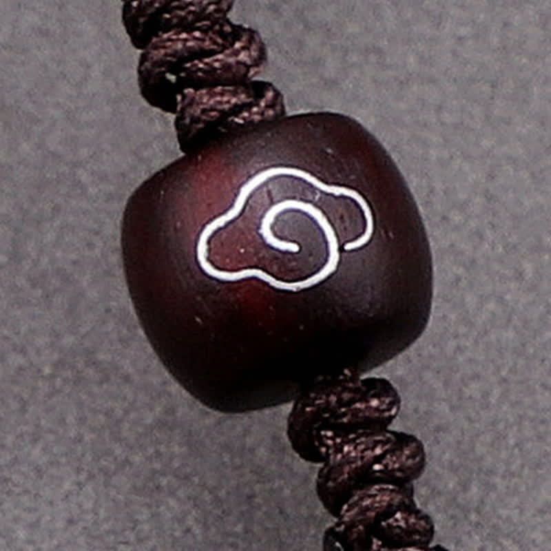 Buddha Stones Rode sandelhouten oneindige knoop eeuwigheidstouw hanger Ketting - image 12