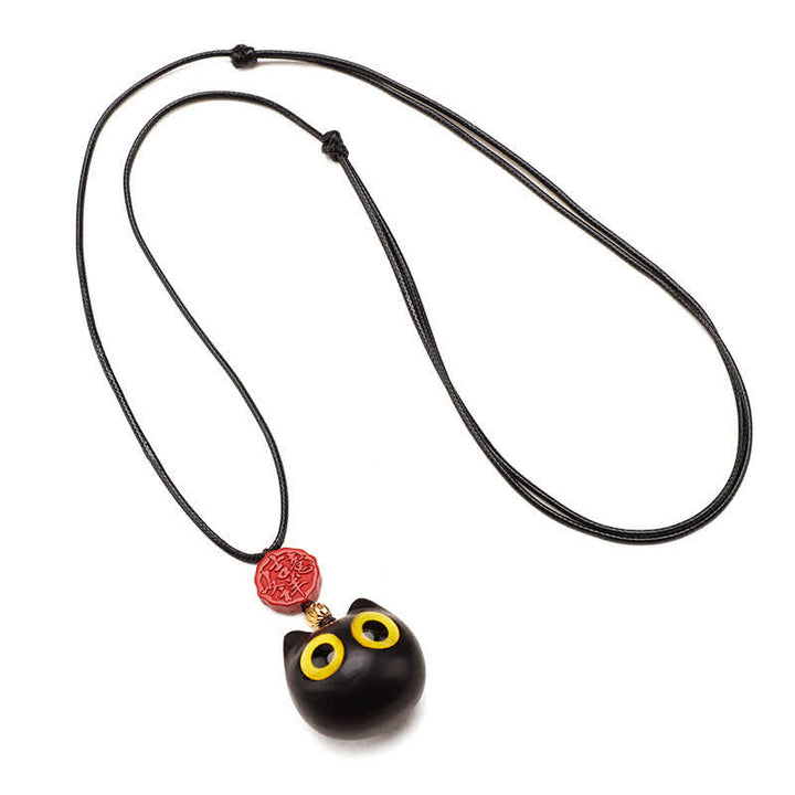 Buddha Stones Verstelbare Ketting van ebbenhout, rood sandelhout en gelukskat - image 10