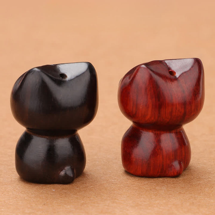 Buddha Stones Ebbenhout, rood sandelhout, schattige kat, rustgevende Ketting - image 14