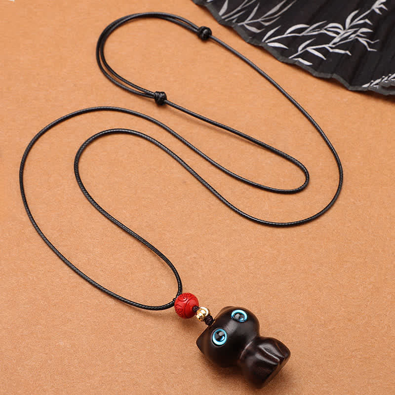Buddha Stones Ebbenhout, rood sandelhout, schattige kat, rustgevende Ketting - image 2