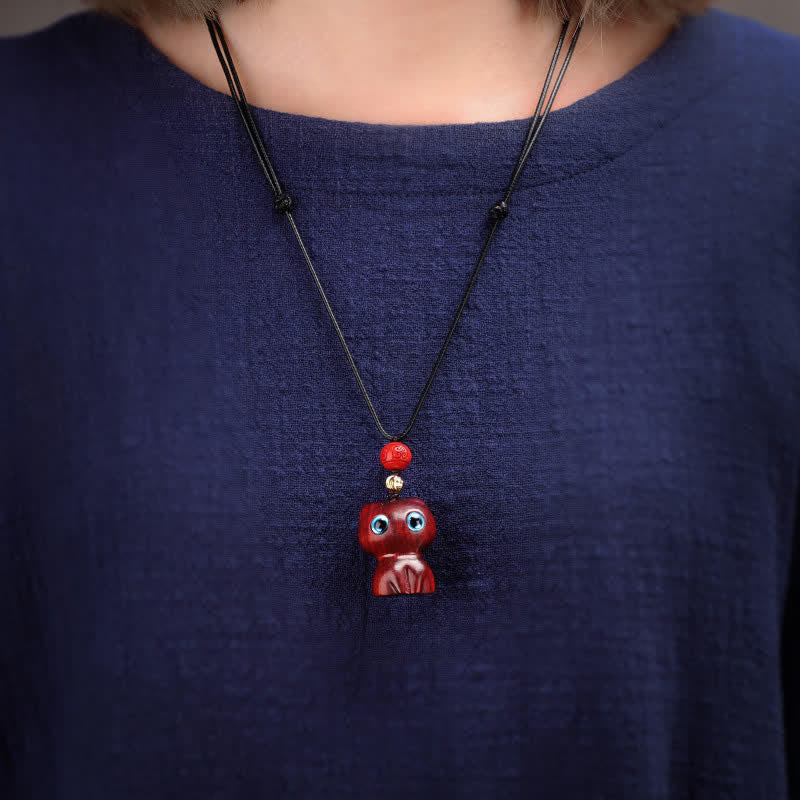 Buddha Stones Ebbenhout, rood sandelhout, schattige kat, rustgevende Ketting - image 9