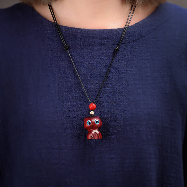 Buddha Stones Ebbenhout, rood sandelhout, schattige kat, rustgevende Ketting - image 9