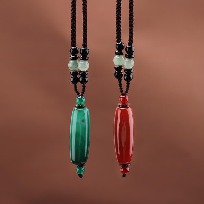 Buddha Stones Groene agaat, rode agaat, balans, gevlochten ovale Ketting - image 13