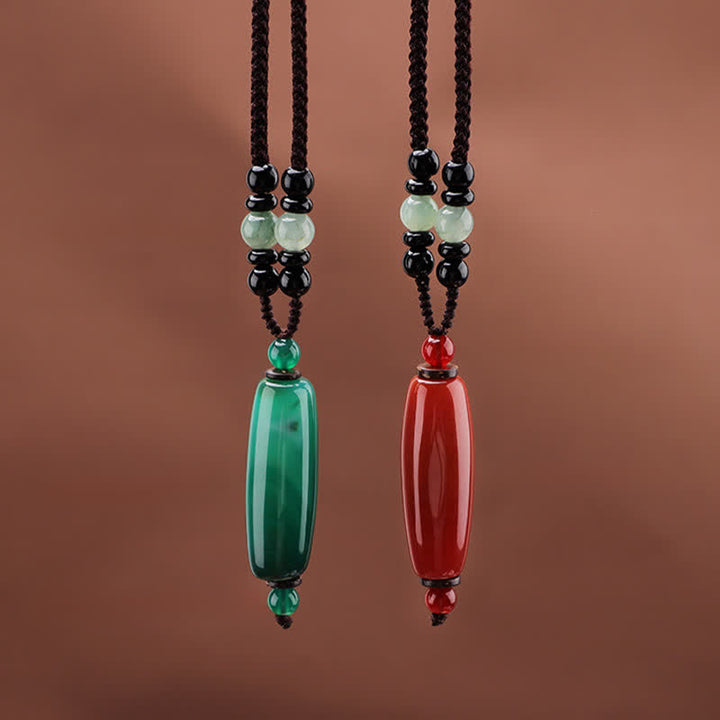 Buddha Stones Groene agaat, rode agaat, balans, gevlochten ovale Ketting - image 13