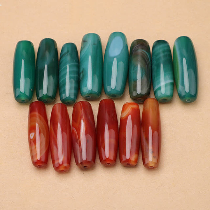 Buddha Stones Groene agaat, rode agaat, balans, gevlochten ovale Ketting - image 15